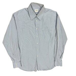 Giorgio Armani Collezioni Dress Shirt Striped Long Sleeve Shirt Blue 41 16 Large